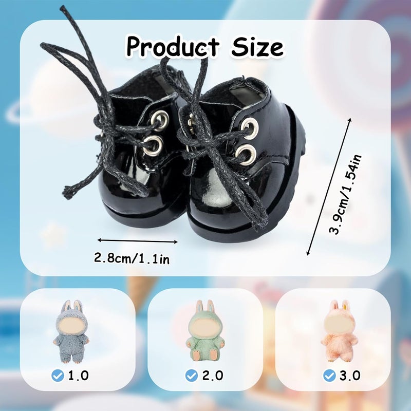 KIYEREE Store Lububu Shoes, 2025 Mini Shoes for 17cm Lububu Doll Accessories,Doll Shoes for Lububu Dress Up Decoration Accessories(Black) - Image 5